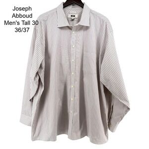 Joseph Abboud Mens Tall 20 36/37 Striped Button Down Shirt Classic Fit Non-Iron